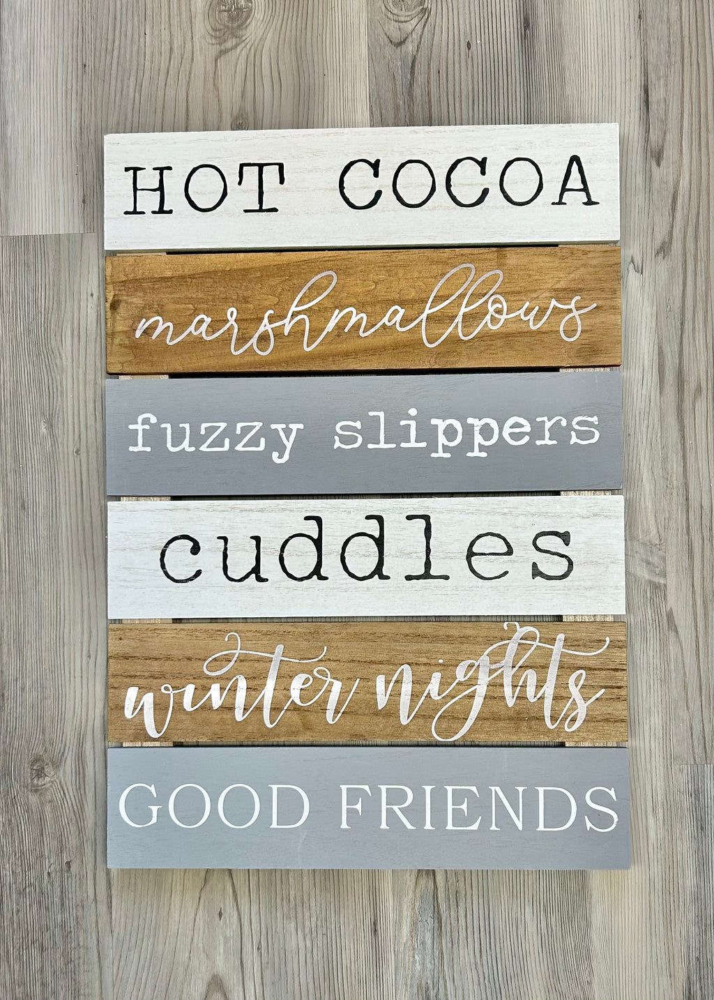 Hot Cocoa Wooden Plank Christmas Sign
