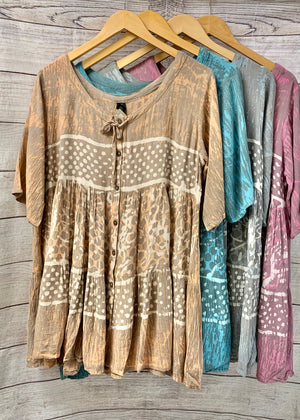 Tie Dye Button Up Tunic
