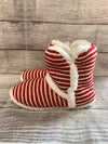 Red & White Striped Slippers